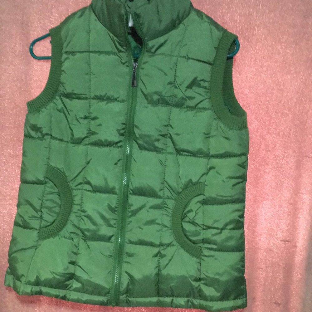 Green puffer vest